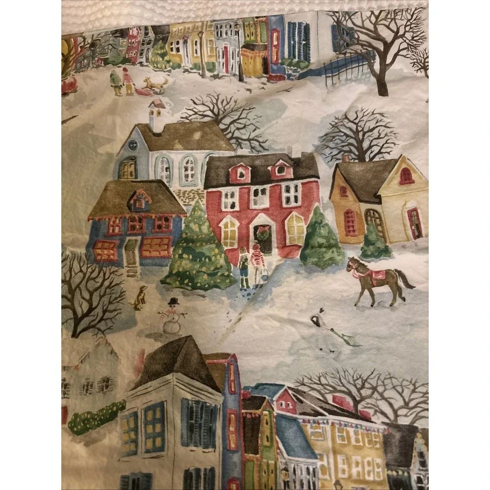 Pottery Barn Winter Village Pillowcase Christmas Holiday
